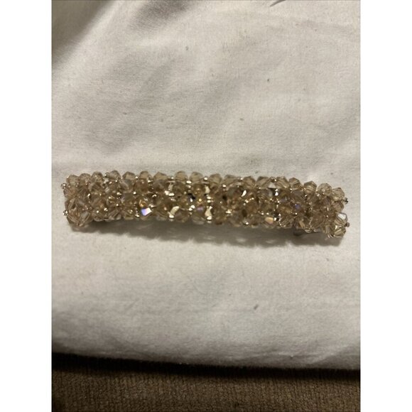 Cream Bead Crystal Hair Clip Crystal Fishing Line Weaving Elegant Crystal Color - Picture 4 of 8